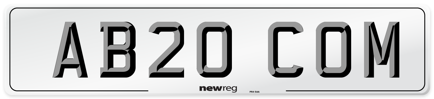 AB20 COM Number Plate from New Reg